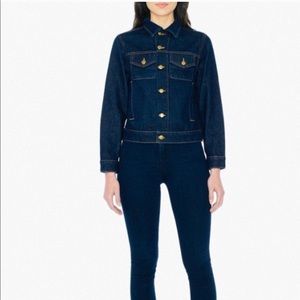 American apparel dark wash denim jean jacket XXS